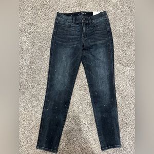 NEW! WHBM Mid-Rise Stud-Front Skinny Ankle Jeans - Size 4